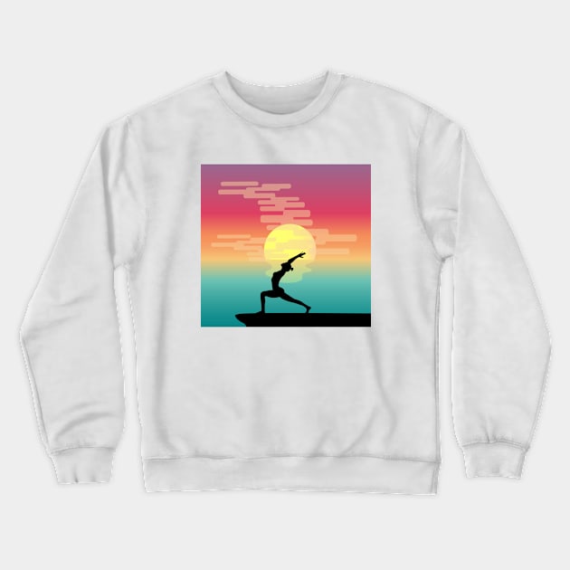 beach sunset yoga Crewneck Sweatshirt by tita